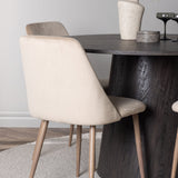 Jídelní stůl Lanzo φ120 - Mocca/Mocca + Noční jídelní židle - Tmavý ořech / Mocca / Hnědá látka _4