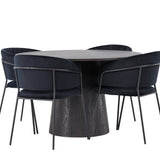 Lanzo jídelní stůl φ120 - Mocca/Mocca + Jídelní židle Selma - Černá / Black Velvet _4