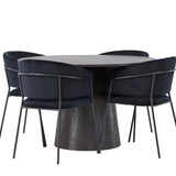 Lanzo jídelní stůl φ120 - Mocca/Mocca + Jídelní židle Selma - Černá / Black Velvet _4