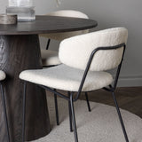 Jídelní stůl Lanzo φ120 - Mocca/Mocca +Chico jídelní židle - Černá / Bílá Boucle _4