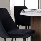 Grönvik Jídelní stůl 180*75 - Mocca / Offwhite Concretelook MDF + Noční jídelní židle - Černá / Black Velvet _4