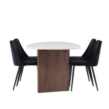 Grönvik Jídelní stůl 180*75 - Mocca / Offwhite Concretelook MDF + Noční jídelní židle - Černá / Black Velvet _4
