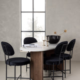 Jídelní stůl Grönvik 180*75 - Mocca / Offwhite Concretelook MDF + Jídelní židle Stella - Černá / Black Velvet _4