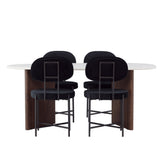 Jídelní stůl Grönvik 180*75 - Mocca / Offwhite Concretelook MDF + Jídelní židle Stella - Černá / Black Velvet _4