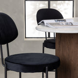 Jídelní stůl Grönvik 180*75 - Mocca / Offwhite Concretelook MDF + Jídelní židle Stella - Černá / Black Velvet _4