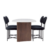 Jídelní stůl Grönvik 180*75 - Mocca / Offwhite Concretelook MDF + Jídelní židle Stella - Černá / Black Velvet _4