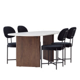 Jídelní stůl Grönvik 180*75 - Mocca / Offwhite Concretelook MDF + Jídelní židle Stella - Černá / Black Velvet _4