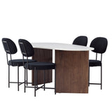 Jídelní stůl Grönvik 180*75 - Mocca / Offwhite Concretelook MDF + Jídelní židle Stella - Černá / Black Velvet _4