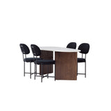 Jídelní stůl Grönvik 180*75 - Mocca / Offwhite Concretelook MDF + Jídelní židle Stella - Černá / Black Velvet _4