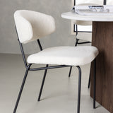 Jídelní stůl Grönvik 180*75 - Mocca / Offwhite Concretelook MDF +Chico Jídelní židle - Černá / Bílá Boucle _4