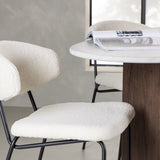 Jídelní stůl Grönvik 180*75 - Mocca / Offwhite Concretelook MDF +Chico Jídelní židle - Černá / Bílá Boucle _4