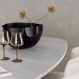 Jídelní stůl Grönvik 180*75 - Mocca / Offwhite Concretelook MDF +Chico Jídelní židle - Černá / Bílá Boucle _4