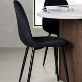 Jídelní stůl Grönvik 180*75 - Mocca / Offwhite Concretelook MDF + Polar Jídelní židle - Černé nohy / Black Velvet _4