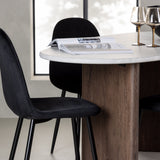 Jídelní stůl Grönvik 180*75 - Mocca / Offwhite Concretelook MDF + Polar Jídelní židle - Černé nohy / Black Velvet _4
