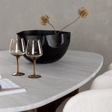 Jídelní stůl Grönvik 180*75 - Mocca / Offwhite Concretelook MDF + Jídelní židle Edina - Černá / Bílá Boucle _4