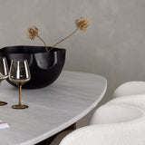 Jídelní stůl Grönvik 180*75 - Mocca / Offwhite Concretelook MDF + Jídelní židle Edina - Černá / Bílá Boucle _4