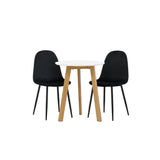 Leonora Jídelní stůl φ65 - Oaklook / Bílá MDF + Polar Jídelní židle - Černé nohy / Black Velvet _2