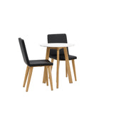 Leonora jídelní stůl φ65 - Oaklook / bílá MDF +Today jídelní židle - přírodní / černá PU _2