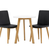 Leonora jídelní stůl φ65 - Oaklook / bílá MDF +Today jídelní židle - přírodní / černá PU _2