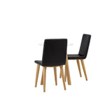 Leonora jídelní stůl φ65 - Oaklook / bílá MDF +Today jídelní židle - přírodní / černá PU _2