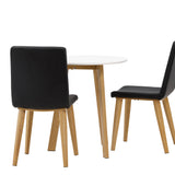 Leonora jídelní stůl φ65 - Oaklook / bílá MDF +Today jídelní židle - přírodní / černá PU _2