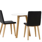 Leonora jídelní stůl φ65 - Oaklook / bílá MDF +Today jídelní židle - přírodní / černá PU _2