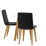 Leonora jídelní stůl φ65 - Oaklook / bílá MDF +Today jídelní židle - přírodní / černá PU _2