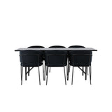 Jídelní stůl Astrid 200*75 - Matná černá / Matná černá MDF s dýhou + Jídelní židle Selma - Černá / Black Velvet _6