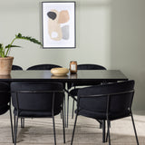 Jídelní stůl Astrid 200*75 - Matná černá / Matná černá MDF s dýhou + Jídelní židle Selma - Černá / Black Velvet _6