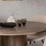 Lanzo jídelní stůl φ120 - přírodní / přírodní MDF + jídelní židle Polar - černá / béžová Boucle _4