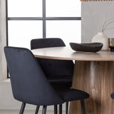 Lanzo jídelní stůl φ120 - přírodní / přírodní MDF + noční jídelní židle - černá / černý samet _4