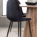 Lanzo jídelní stůl φ120 - Natural / Natural MDF + Jídelní židle Polar - černé nohy / Black Velvet _4