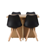 Jídelní stůl Leo 100*75 - Oaklook / Oaklook MDF + Jídelní židle Zeno - Nature woodlook / Černá PP _4