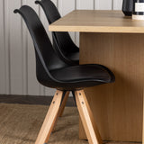 Jídelní stůl Leo 100*75 - Oaklook / Oaklook MDF + Jídelní židle Zeno - Nature woodlook / Černá PP _4