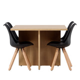 Jídelní stůl Leo 100*75 - Oaklook / Oaklook MDF + Jídelní židle Zeno - Nature woodlook / Černá PP _4