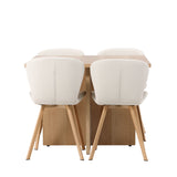 Jídelní stůl Leo 100*75 - Oaklook / Oaklook MDF + Jídelní židle Lilja - Oaklook / Béžová látka _4