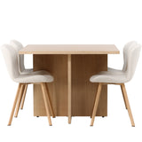Jídelní stůl Leo 100*75 - Oaklook / Oaklook MDF + Jídelní židle Lilja - Oaklook / Béžová látka _4