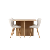 Jídelní stůl Leo 100*75 - Oaklook / Oaklook MDF + Jídelní židle Lilja - Oaklook / Béžová látka _4