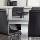 Jídelní stůl Disa 120/160*80 - Bílá / Šedá MDF + Jídelní židle Tempo - Pochromovaná noha / Černá PU _4