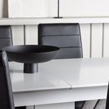 Jídelní stůl Disa 120/160*80 - Bílá / Šedá MDF + Jídelní židle Tempo - Pochromovaná noha / Černá PU _4