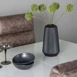 Jídelní stůl Pluto 120/160*90- Bílá / Sklo MDF + Jídelní židle Zizo - Černá / Hnědá Tkanina z mikrovlákna _4