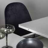 Jídelní stůl Pluto 120/160*90- Bílá / Sklo MDF + Jídelní židle Polar - Black Velvet / Chrome _4