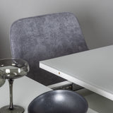 Jídelní stůl Pluto 120/160*90- Bílá / Sklo MDF + Jídelní židle Rosie - Černá / Tmavě šedá látka _4