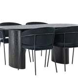 Jídelní stůl Isolda 180*75 - Černá / Černá MDF + Jídelní židle Selma - Černá / Černá Velvet _4