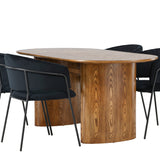 Jídelní stůl Isolda 140*75 - Nature / Nature MDF + Jídelní židle Selma - Black / Black Velvet _4