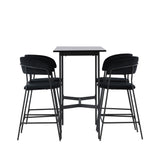 Barový stůl Rax 120*60 - Černá / Černá MDF +Lui Barová židle - Černá / Černá PU _4