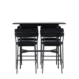 Barový stůl Rax 120*60 - Černá / Černá MDF +Lui Barová židle - Černá / Černá PU _4