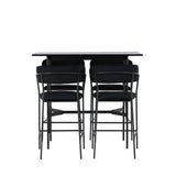 Barový stůl Rax 120*60 - Černá / Černá MDF +Lui Barová židle - Černá / Černá PU _4