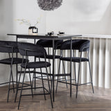 Barový stůl Rax 120*60 - Černá / Černá MDF +Lui Barová židle - Černá / Černá PU _4