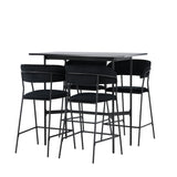 Barový stůl Rax 120*60 - Černá / Černá MDF +Lui Barová židle - Černá / Černá PU _4